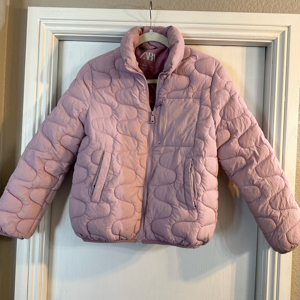 Zara Light Pink Kids Puffer Jacket